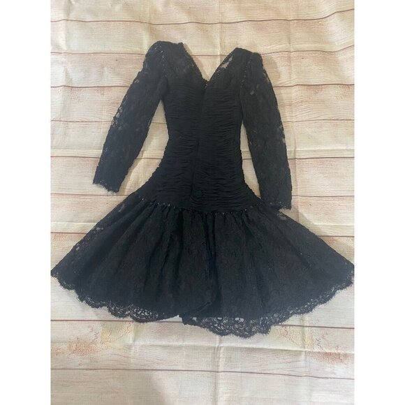 Vintage Jayna New York Black Long Sleeve Dress - XS - Picture 13 of 14